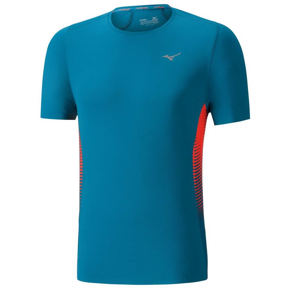 Maglietta Mizuno Running AERO 4.0 Uomo - Blu/Rosa - 06381-WAEY